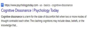 Cognitive Dissonance defined by Psychology  Today