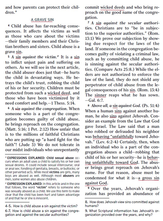 JWs religious dilemma sin or crime they say sin sin sin par 5-9